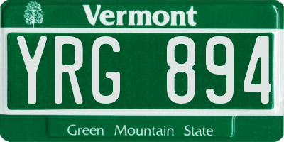 VT license plate YRG894