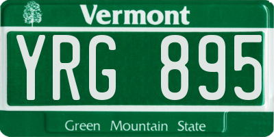 VT license plate YRG895
