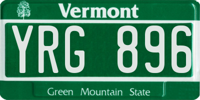 VT license plate YRG896