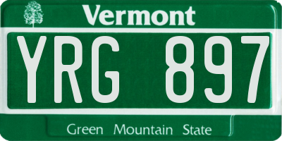 VT license plate YRG897