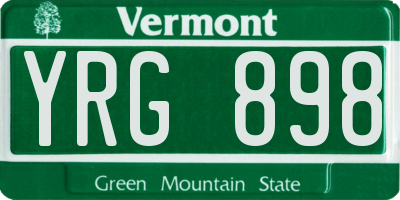 VT license plate YRG898
