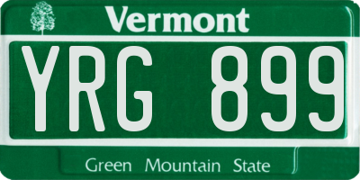 VT license plate YRG899