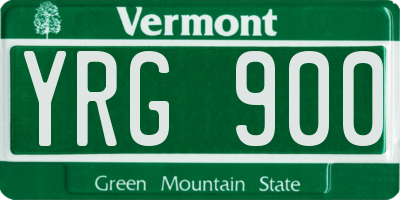 VT license plate YRG900