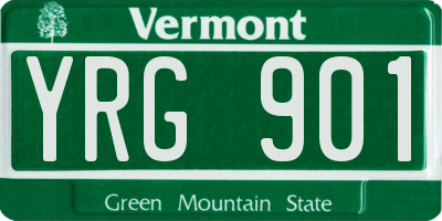 VT license plate YRG901