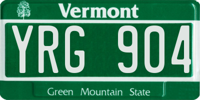 VT license plate YRG904