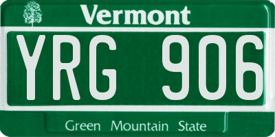 VT license plate YRG906