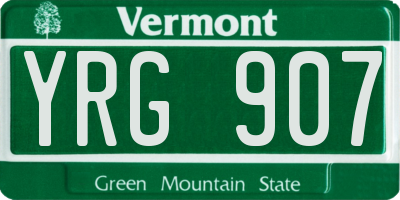 VT license plate YRG907