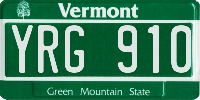 VT license plate YRG910