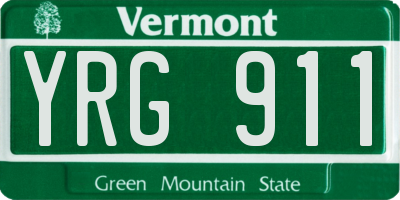 VT license plate YRG911