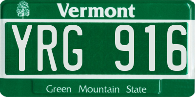 VT license plate YRG916