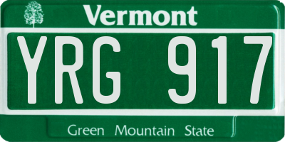 VT license plate YRG917