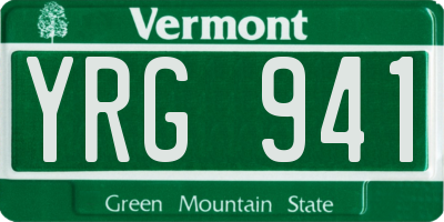VT license plate YRG941
