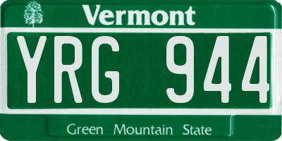 VT license plate YRG944