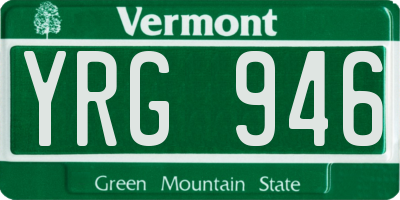 VT license plate YRG946