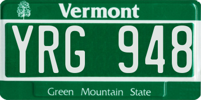 VT license plate YRG948