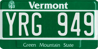 VT license plate YRG949