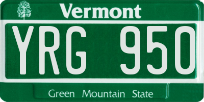 VT license plate YRG950