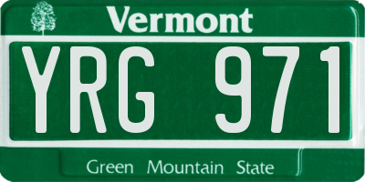 VT license plate YRG971