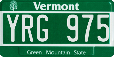 VT license plate YRG975