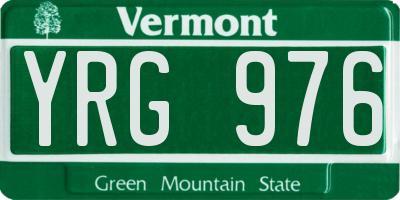 VT license plate YRG976