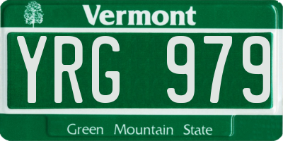 VT license plate YRG979