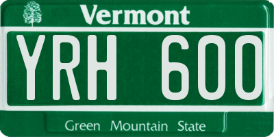 VT license plate YRH600
