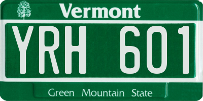 VT license plate YRH601