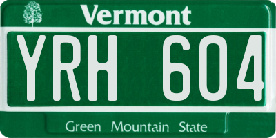VT license plate YRH604