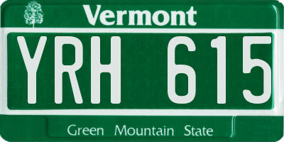 VT license plate YRH615