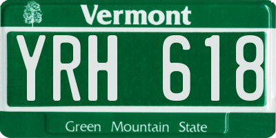VT license plate YRH618