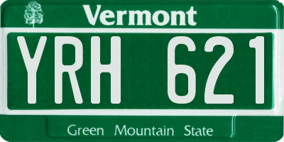 VT license plate YRH621