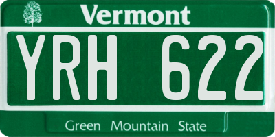 VT license plate YRH622