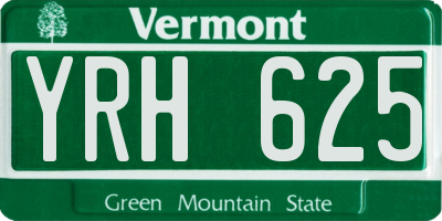 VT license plate YRH625