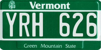 VT license plate YRH626