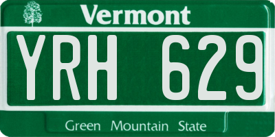 VT license plate YRH629