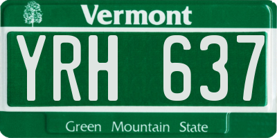 VT license plate YRH637
