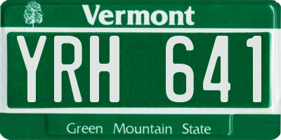 VT license plate YRH641