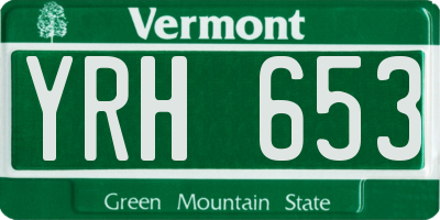 VT license plate YRH653