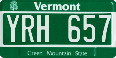 VT license plate YRH657