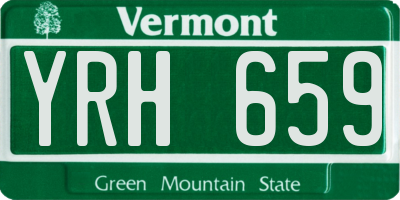 VT license plate YRH659
