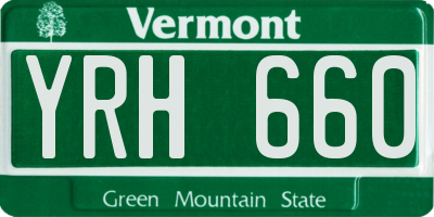 VT license plate YRH660