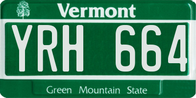 VT license plate YRH664