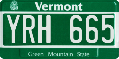 VT license plate YRH665
