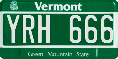VT license plate YRH666