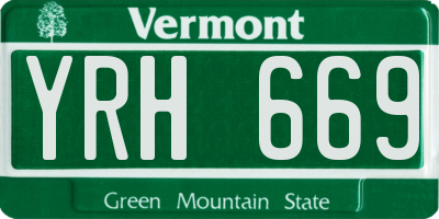 VT license plate YRH669