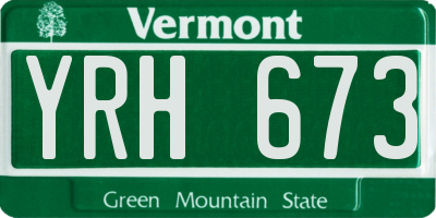 VT license plate YRH673