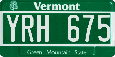 VT license plate YRH675