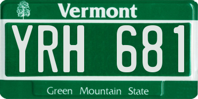 VT license plate YRH681