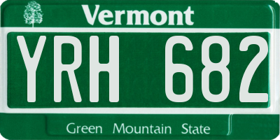 VT license plate YRH682