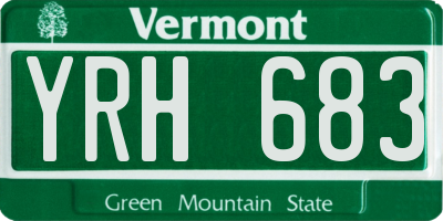 VT license plate YRH683